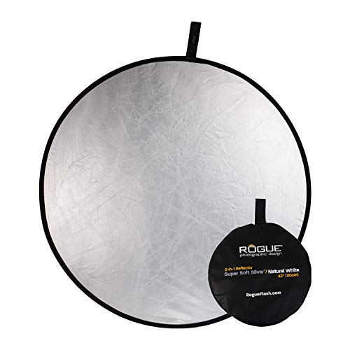 Rogue 2-in-1 Collapsible Reflector - Super Soft Silver / Natural White 43” - size: 43 inch