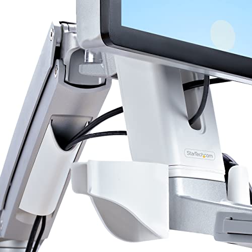 StarTech.com Wall Mount Workstation, Full Motion Sit Stand Desk w/Height Adjustable VESA Monitor Arm & Keyboard Tray, Ergonomic Wall Mounted Computer Workstation, Single Display, TAA - color: Silver, style: Wall Mount – Spring Arm