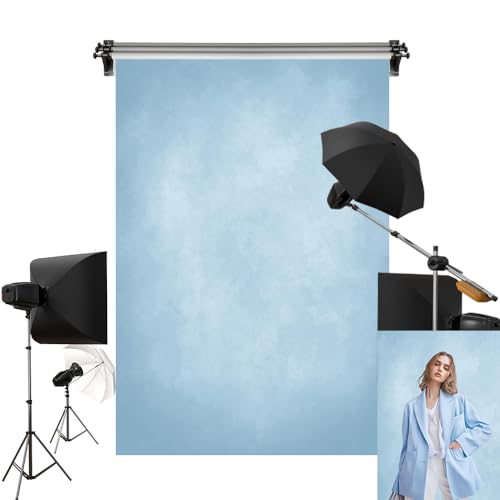 Kate 6.5x10ft/2x3m Light Blue Backdrop Texture Photography Backgrounds Portrait Photo Shoot Studio Props - color: Light Blue, size: 6.5x10ft