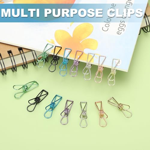 PATIKIL 50Pcs Paper Office Binder Clips, 1.26" Small Metal Wire Hollow Out Paper Clamps Long Tail Binder Clips for Photo Clothes Hanging Office Home Kitchen Food Package, Silver - color: Silver