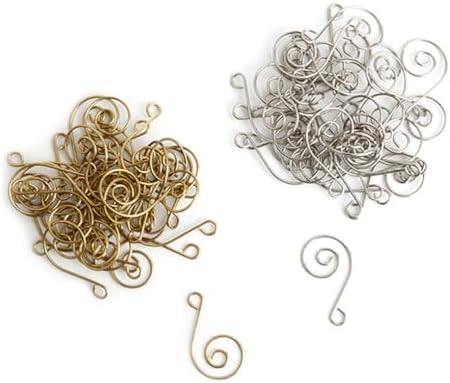 Abaodam Golden s Shaped Wreath Hangers 50pcs Steel Ornament Hooks for Christmas Tree Decorations Sturdy and Easy to Use