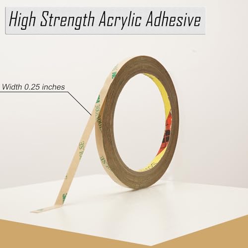3M Double Sided Tape Heavy Duty Made of 300LSE 0.25"×36Ft Clear Mounting Tape Removable for Electronics Scrapbook LED Poster Art Craft - size: 0.25"×36Ft