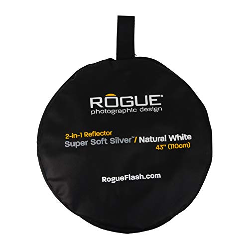 Rogue 2-in-1 Collapsible Reflector - Super Soft Silver / Natural White 43” - size: 43 inch