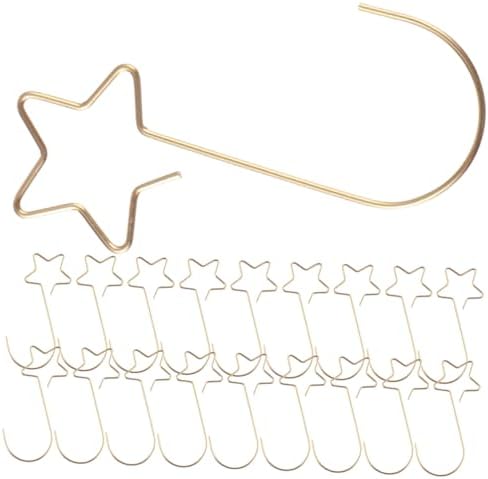 Christmas Ornament Hooks for Tree, 100pcs Gold Metal Star-Shaped Bauble Hangers, 1.0 * 50mm Xmas Decoration Hooks for Holiday Ornament Hanging, Suitable for Christmas Tree D??cor