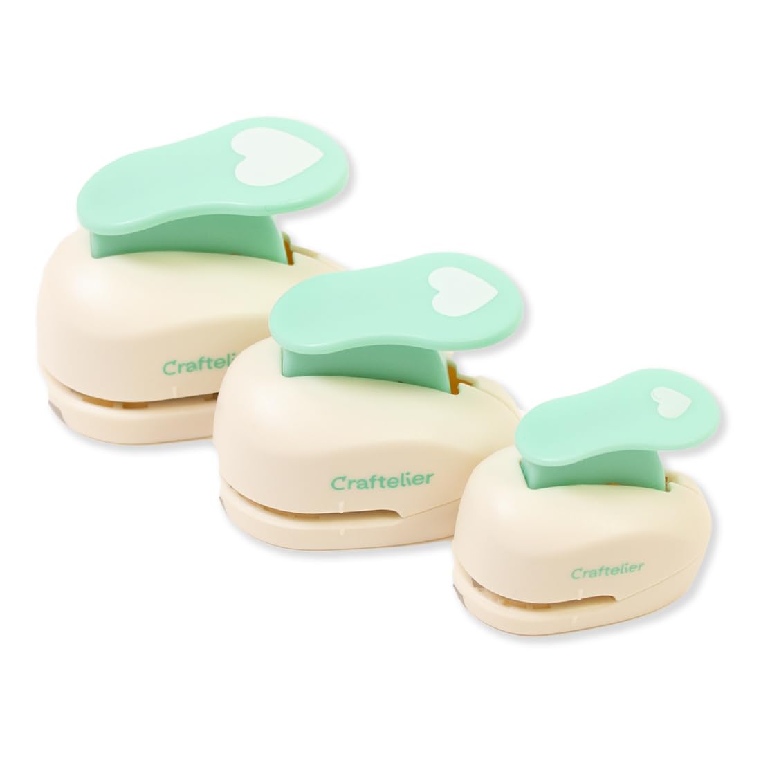 Craftelier - Heart Hole Punch Set | 3/8", 5/8" & 1" Heart Shaped Hole Puncher for Paper Crafts | Hole Puncher for Scrapbooking, DIY Cards & Journals | Craft Punch Set for Paper