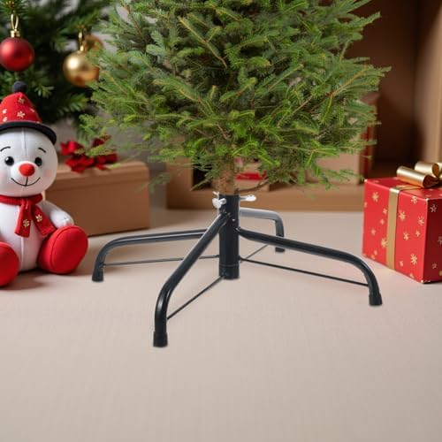 Alipis Artificial Tree Stand Christmas Tree Stand Folding Artificial Xmas Base Christmas Fake Holder Xmas Rotating Replacement for 35cm