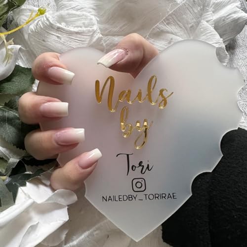 Personalized Heart Shaped Nail Props, Nail Acrylic Props, Custom Nail Trays, Nail Billboards, Nail Technician Gifts, Nail Makeup Trays(Pink) - color: Pink