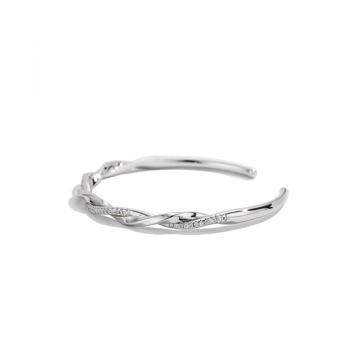 Handmade 925 Sterling Silver Bangle Bracelets For Women Mobius Knot Bracelets Twist Wave Wrap Bracelets High Polished Glitter Cuff Bangles Adjustable Open Bangles For Women Minimalist Jewelry Gifts