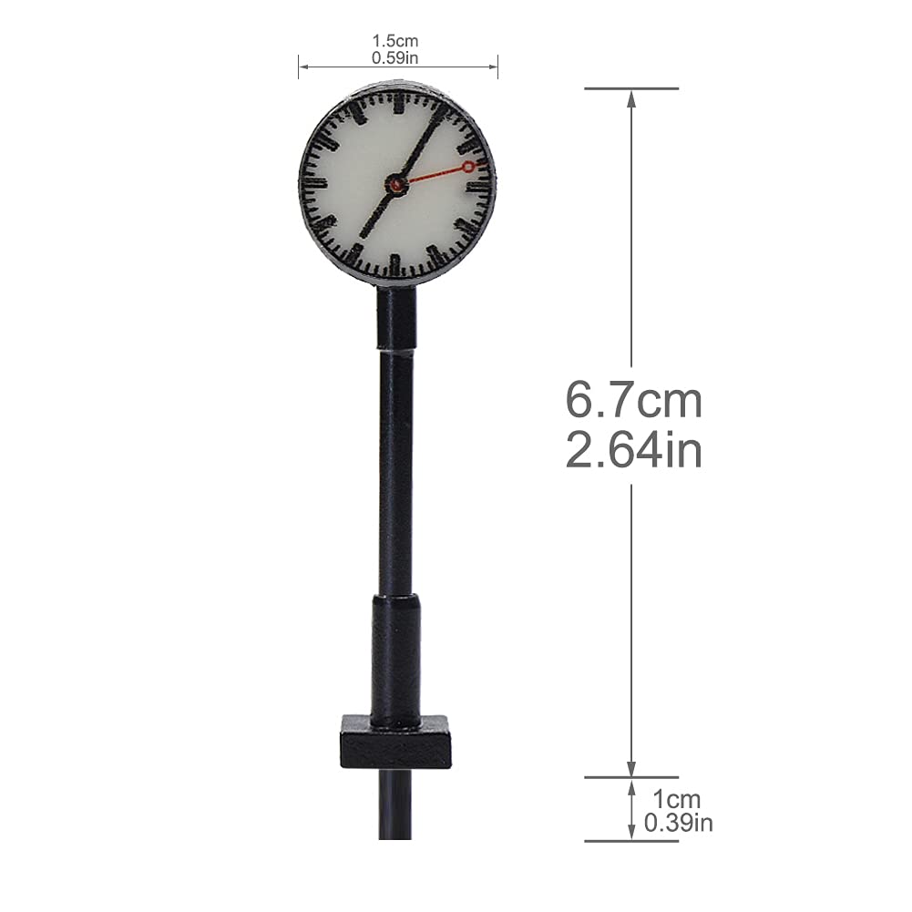 LQS62 3pcs Model Railway HO Scale 1:87 Lights Platform Clock Track Lamp (HO Scale)
