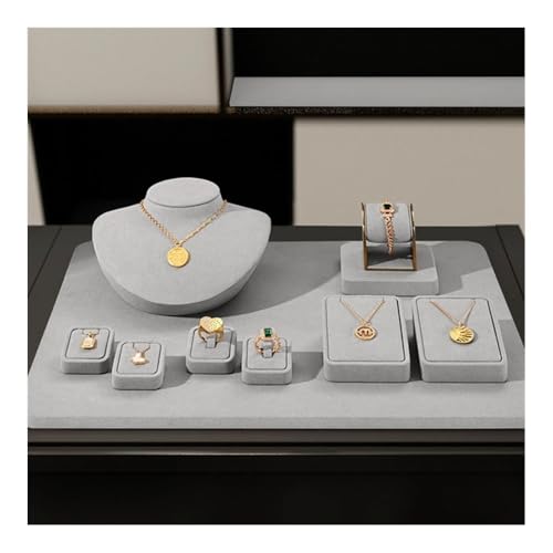 Jewelry Display Stand, Microfiber Jewelry Rack Necklace Ring Watch Counter Display Rack Light Luxury Jewelry Display Props