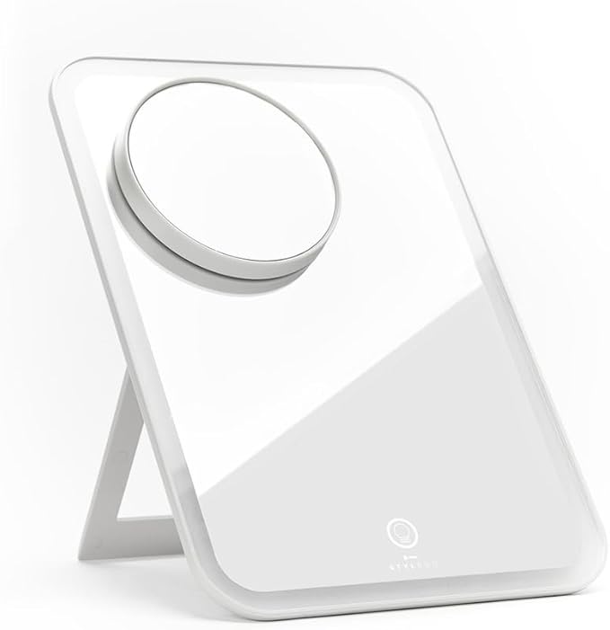 stylPro Glow and Go Travel Mirror - Makeup Mirror with Lights Perfect for Hair Styling - USB Rechargeable - with Protective Sleeve - 1 pc