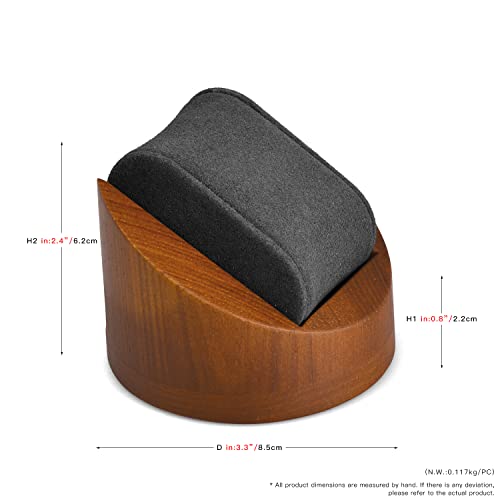 Oirlv Solid Wood Single Watch Display Stand Watch Organizer Showcase Jewelry Display Stand(Round Single, Grey) - color: Grey, size: Round Single