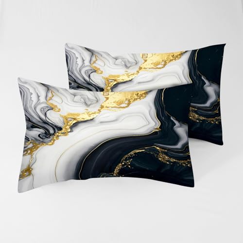 3D Marble Fitted Sheet Set Full Size for Kids Women Men Modern Marble Sheet Sets Soft Microfiber Bed Sheet Black Gold Grayish White Bedspread 1 Fitted Sheet+1 Flat Sheet+2 Pillowcases - color: 3d Marble, size: Full