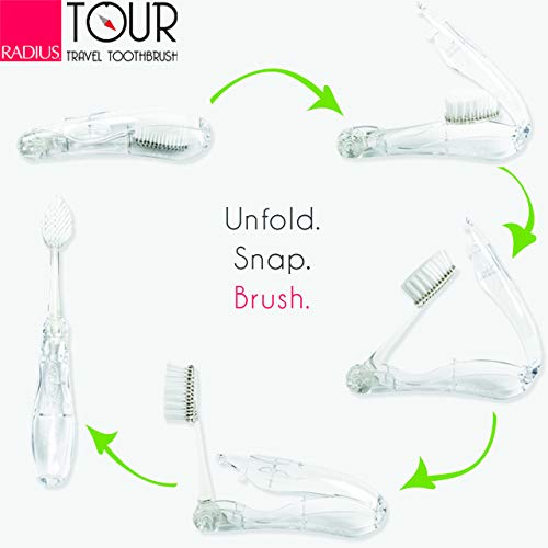 RADIUS Tothbrush Tour Travel Brush, Orange, BPA Free and ADA Accepted, Designed to Improve Gum Health and Reduce The Risk of Gum Disease