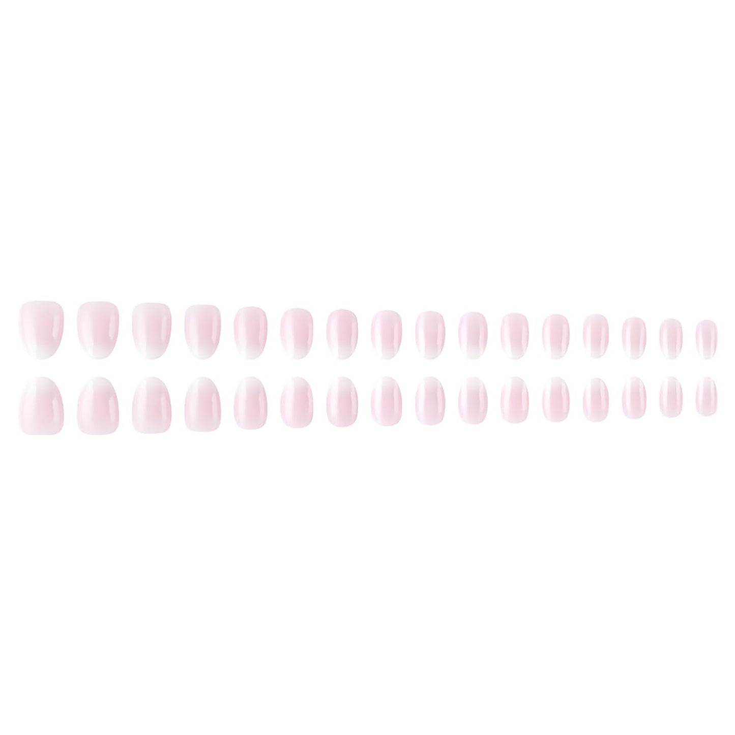 Almond Press On Nails Short Fake Nails Pink White Gradient False Nails With Artificial Glossy Designs Acrylic Nails Press Ons Full Cover Glue On Nails Pink White Stick On Nails For Women