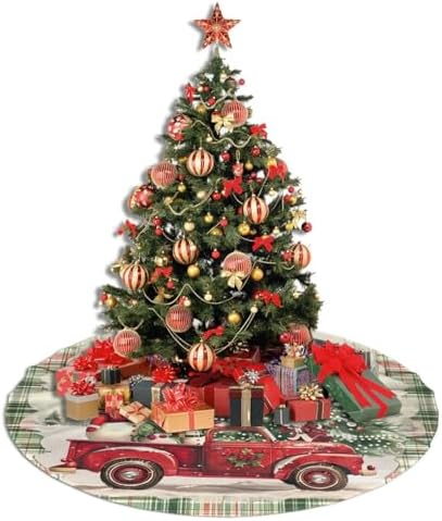 36 Inch Christmas Tree Skirt, Farmhouse Merry Xmas Holiday Home Decor