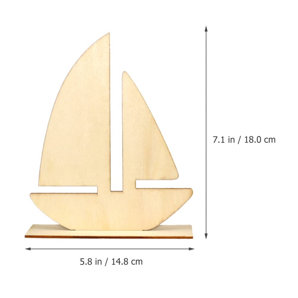 10pcs Sailboat Wood Slices Unfinished Wood Cutouts Rustic Blank Wood Sailing Slice Pieces Ornaments Hanging Embellishments for Beach Ocean Theme Party DIY Art Crafts Projects