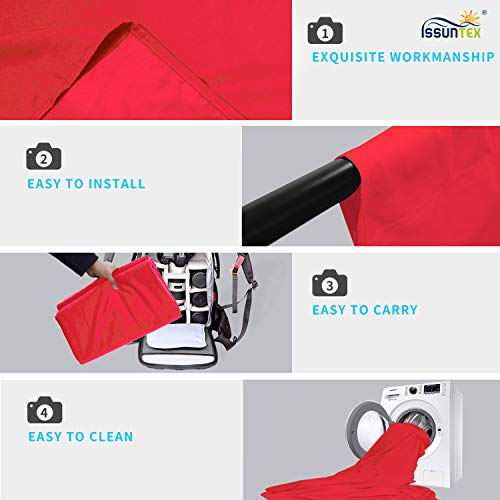 ISSUNTEX 5X7 ft Background Muslin Backdrop, Photo Studio, Collapsible High Density Screen for Video Photography and Television-Red - color: Red, size: 5X7 ft