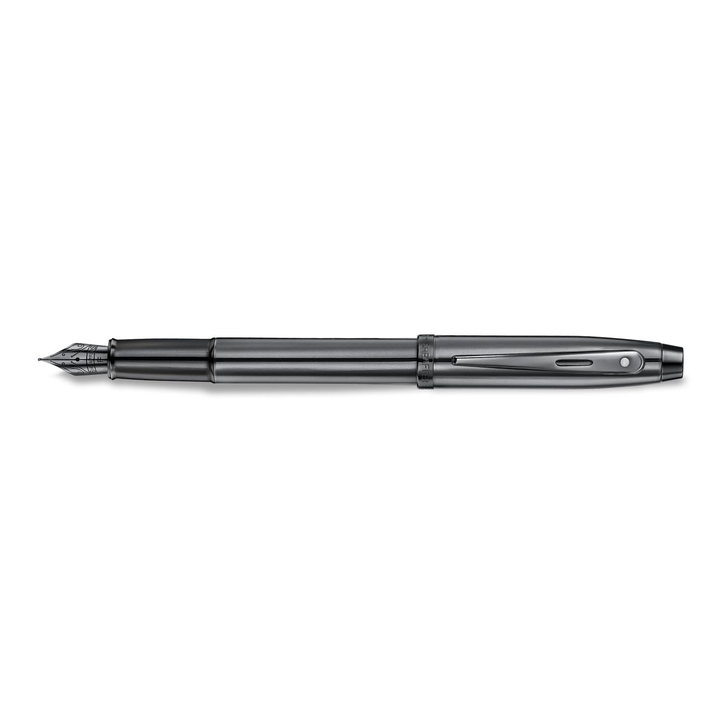 Sheaffer 100 E9375 Pearlescent Dark Gray Gunmetal with PVD Appointments Pen | Premium Gray Pen | Premium Pen Gift box (Fountain (Medium))