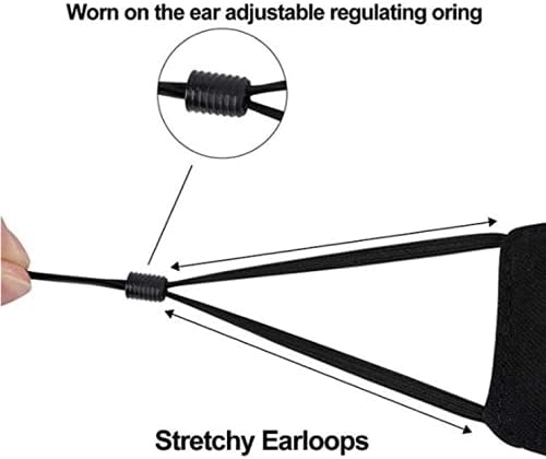 NBDIB Adult Adjustable Face Protection with Filter Pocket and Nose Wire Black Breathable Cloth Mask with 10Pcs Filters