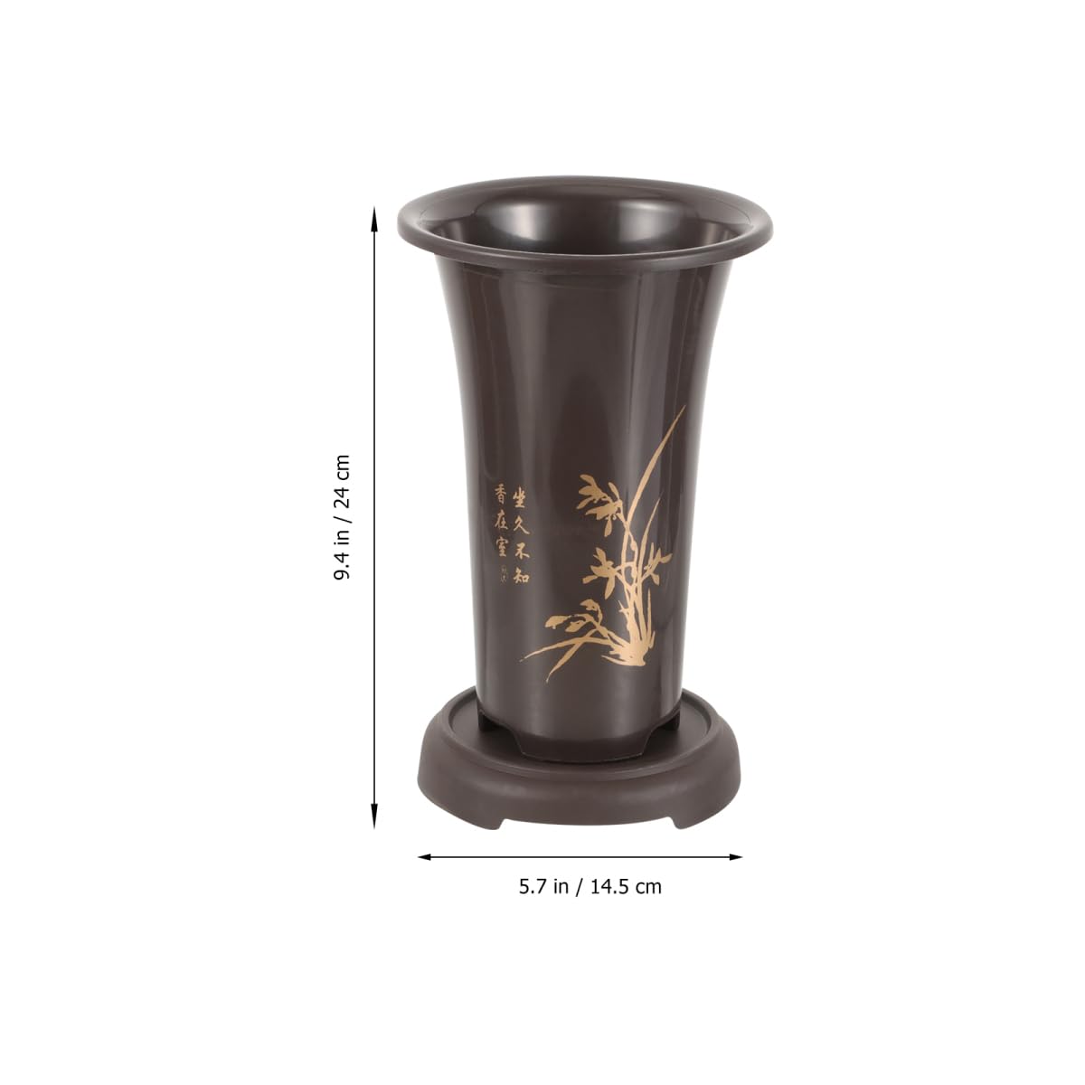 2-Pack Tall Orchid Pots with Drainage Trays, 9.4 Inch Plastic Breathable Planters for Cymbidium & Indoor Plants, Lightweight Chinese Style Bonsai Nursery Container