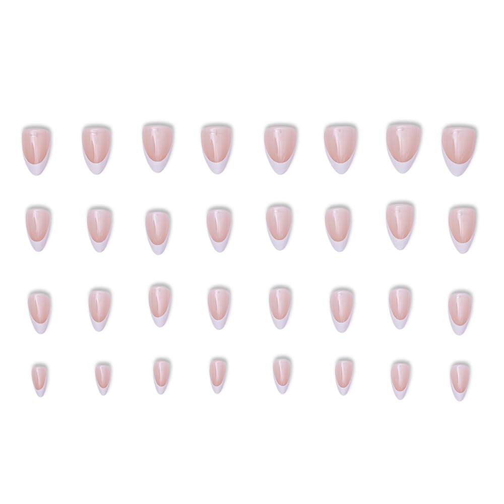 YN Young Nails Press On Nails - Glue On Fake Nails for Women,Medium Oval Shape, Includes Nail Glue, File, Tabs, Quick and Easy Application (Pretty in French)