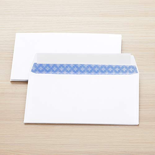 Amazon Basics #6 3/4 Security-Tinted Self-Seal Envelopes for Invoices and Documents, White, 300-Pack