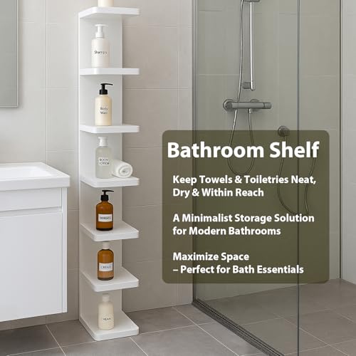 LitaEther Versatile 7 Tier Wall Shelf Unit,White Lack Wall Shelf,Display Floating Shelf with Round Edge - color: White, size: 7 tier
