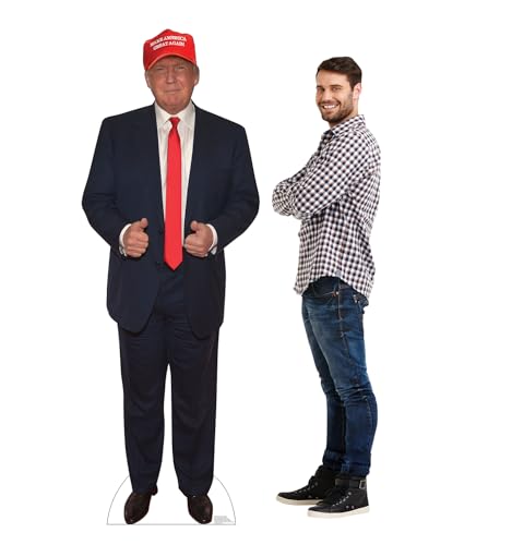 Cardboard People Donald Trump Life Size Cardboard Cutout Standup - color: Donald Trump (Make America Great Again Hat)
