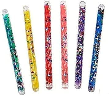 Star Magic Mini Spiral Glitter Wands (6.5 Inches) Complete Gift Set Party Pack- 6 Pack