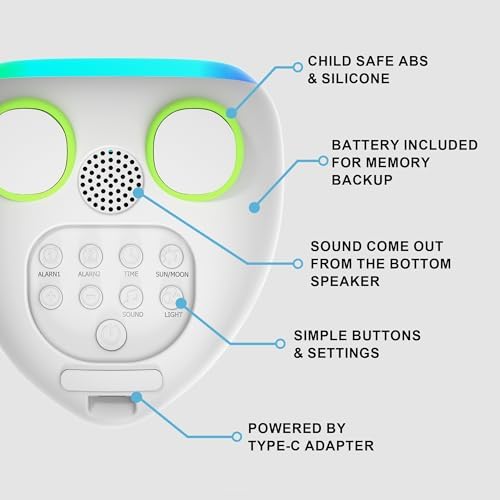 ANALOI Alarm Clock for Kids, Ok to Wake Up Sleep Training Clock for Boys