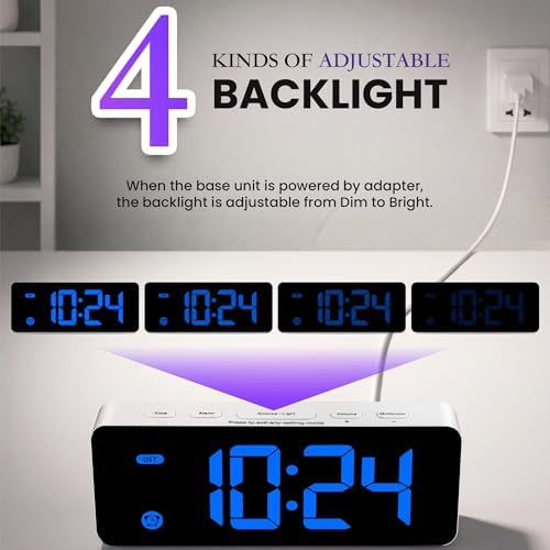 Small Digital Alarm Clock for Kids with Dimmable Backlight Volume Blue