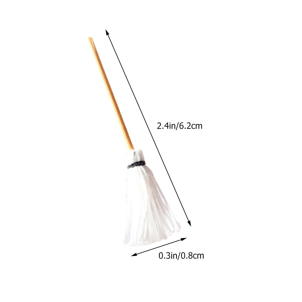 Kisangel 16sets Miniature Mop with Bucket, 1:12 Scale Mini Cleaning Tools for Dollhouses Furniture Landscapes Decoration
