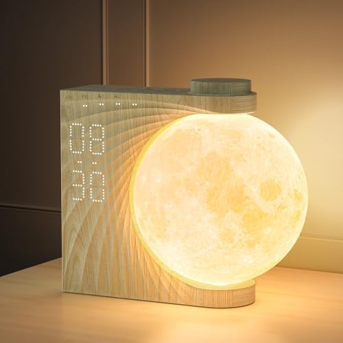 RETEYUNG Rotating Moonlight Sunrise Alarm Clock Sound Machine
