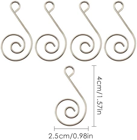 Christmas Ornaments Hooks | 50 Stainless Steel S-Hooks | Chandelier Hanging-Hooks | Stainless Steel Christmas Tree Hooks Hanger | Portable Christmas-Tree S-Hooks for Christmas-Tree Ornaments