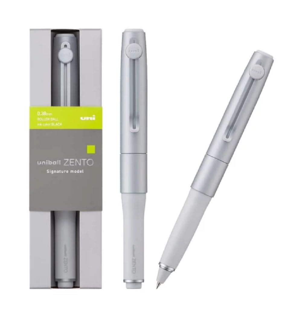 ZENTO Signature Model Silver Ballpoint Pen 0.38mm Ink Color Black UBZH38.26 With Original Stylus Ballpoint Touch Pen