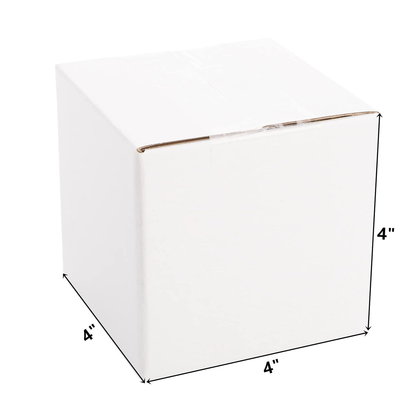 Peohud 40 Pack Small Shipping Boxes, 4 x 4 x 4 Inches White Corrugated Cardboard Box, Mailing Box for Shipping, Packing Storage, Gift Box, Recyclable