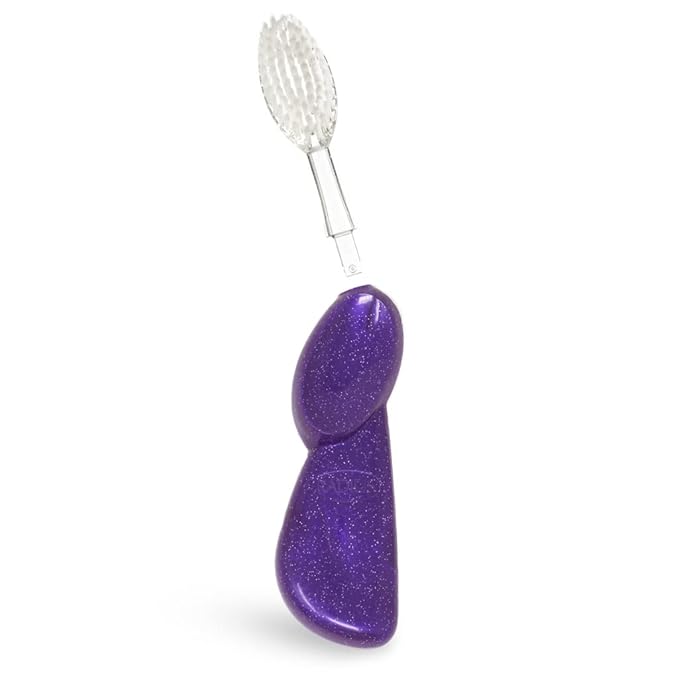 RADIUS Toothbrush Big Brush with Replaceable Head, Left Hand, Soft in Purple Galaxy, BPA Free and ADA Accepted, Designed to Improve Gum Health and Reduce The Risk of Gum Disease