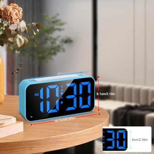 Topski Loud Alarm Clocks for Bedrooms Heavy Sleepers, Digital Clock with Night Light, Large Display, Dual Alarm, Snooze, Dimmable Bedside Alarm Clock for Kids Teens Boys Girls