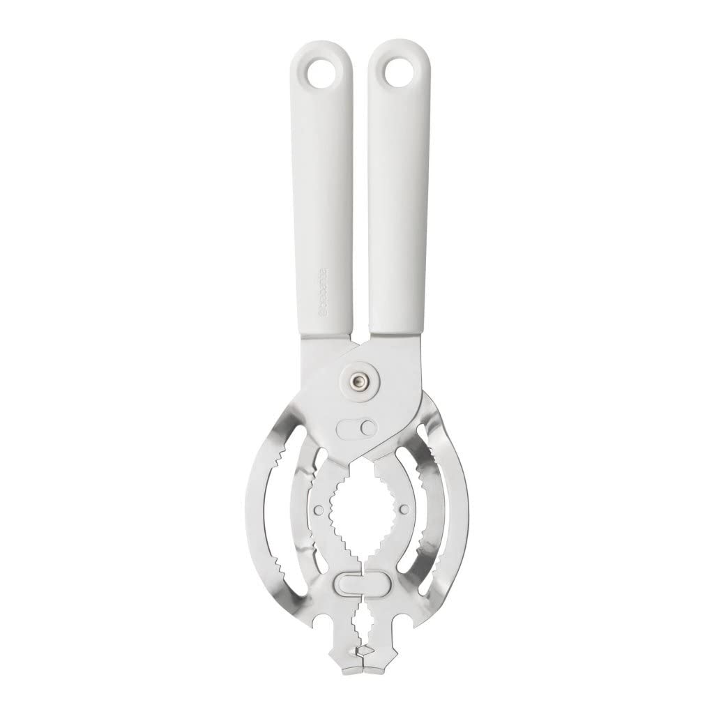 Brabantia Tasty+ Universal Can, Jar, Bottle Opener (Light Grey) Easy to use, Unscrews Small or Large Caps, Tops Lids
