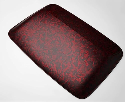 60"x600" (5FTx50FT) PET Marble Forged Carbon Fiber Textured Matte Red Vinyl Wrap Auto Car Sticker Decal Film Sheet Bubble Free Air Release Technology with Tool Kit - size: 60"x600" (5FTx50FT)