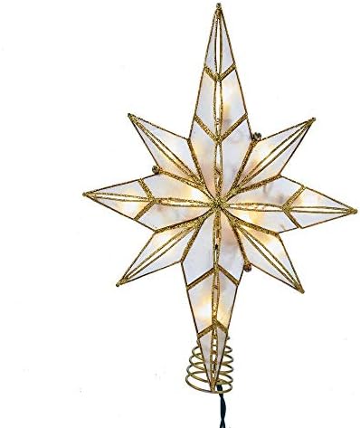 Kurt Adler 10-Light 11.4-Inch Capiz Bethlehem Star Treetop