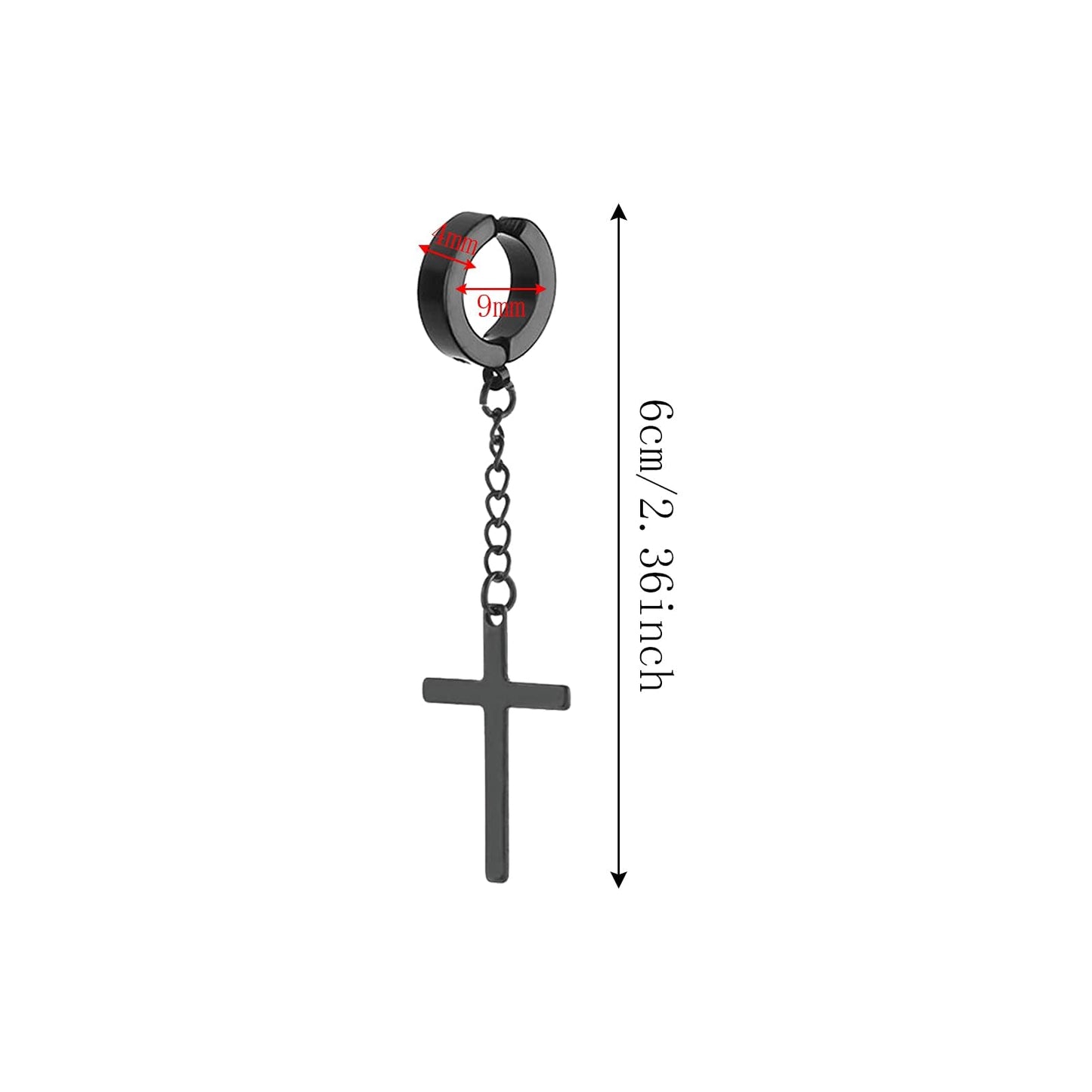 NEWITIN 4 Pairs Stainless Steel Magnetic Earrings for Men Clip on Earring Magnetic Stud Earring Unisex Non Piercing CZ Magnet Studs Diamond Cross Earrings for Women Men