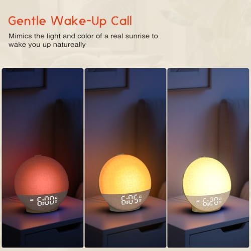 Sunrise Alarm Clock White Noise Machine, Sunset Simulation, 30 Sleep Sounds