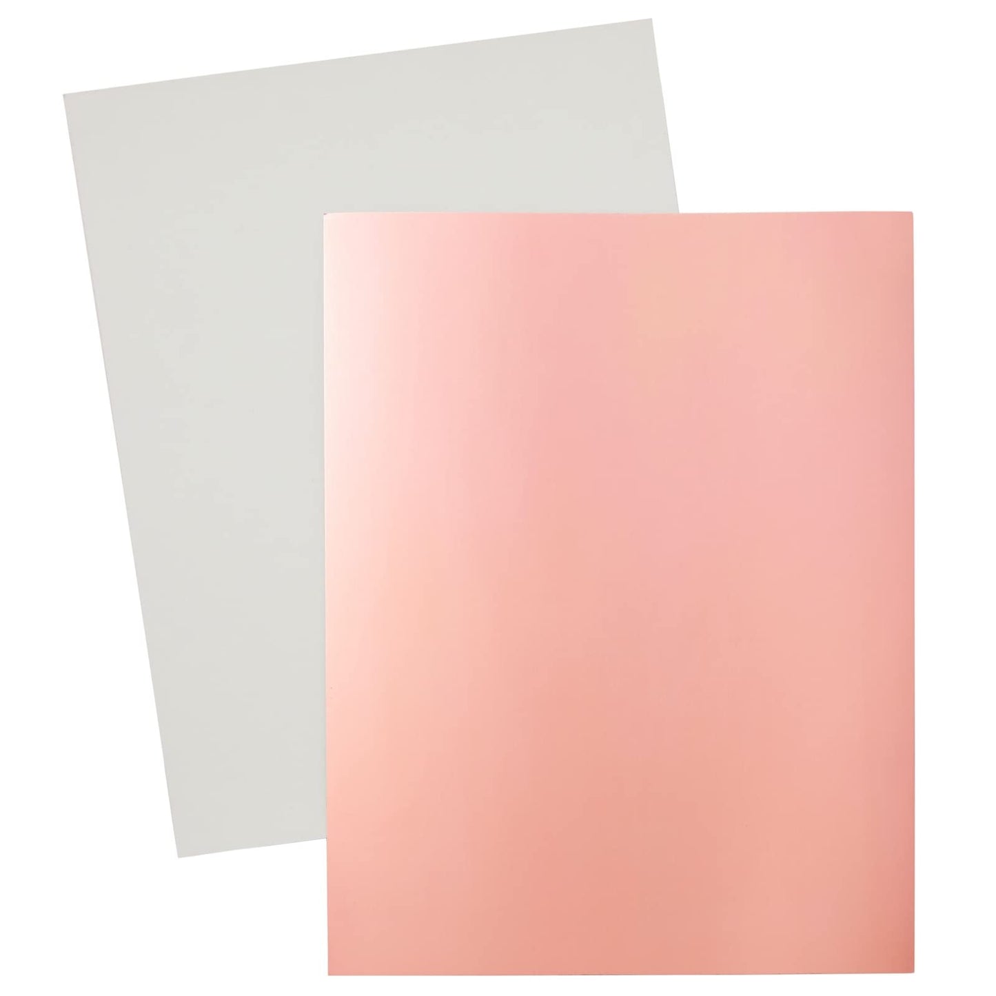 50 Pack Metallic Rose Gold Cardstock Sheets for Arts and Crafts, Single-Sided (8.5 x 11 In)