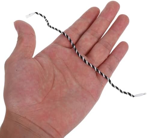 TEHAUX 500pcs Locking Ornament Hanger Strings Black Cotton Thread Plastic