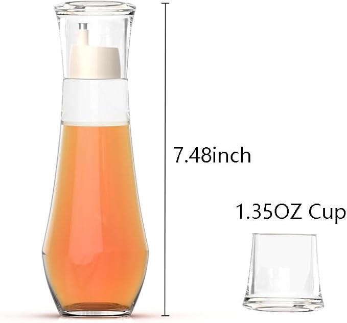 4 Pack Mouthwash Dispenser - 8.8 oz Glass Mouth Wash Container Small Refillable Mouthwash Bottle with Lid Cup for Bathroom Countertop