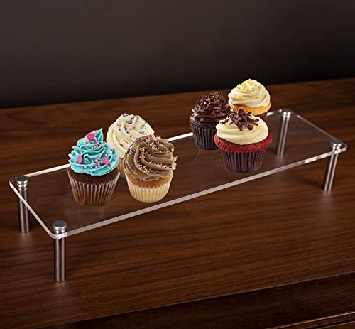 Acrylic Riser, Display Stand Clear Shelf for Cupcake Food Desserts Holder Cosmetic Products Tabletop Use and More (Small) - size: 1-Piece