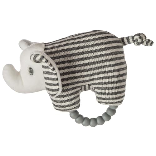 Mary Meyer Soft Baby Rattle with Soothing Teether Ring, 6-Inches, Afrique Elephant