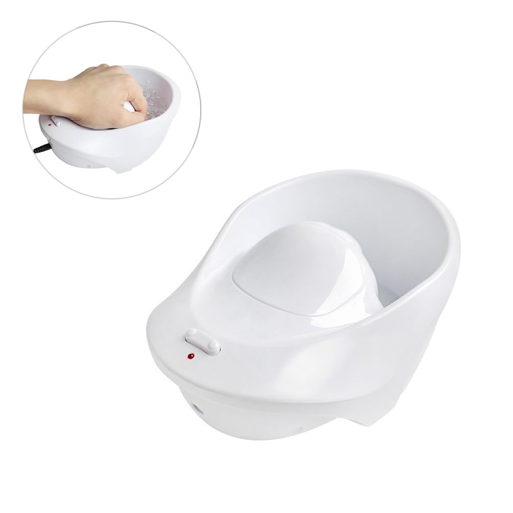 Healifty Electric Manicure Bubble Spa Hand Bowl 8.07X5.7X3.54 Inch Nail Soaking Container with Us Plug for Home and Salon Nail Care Massage